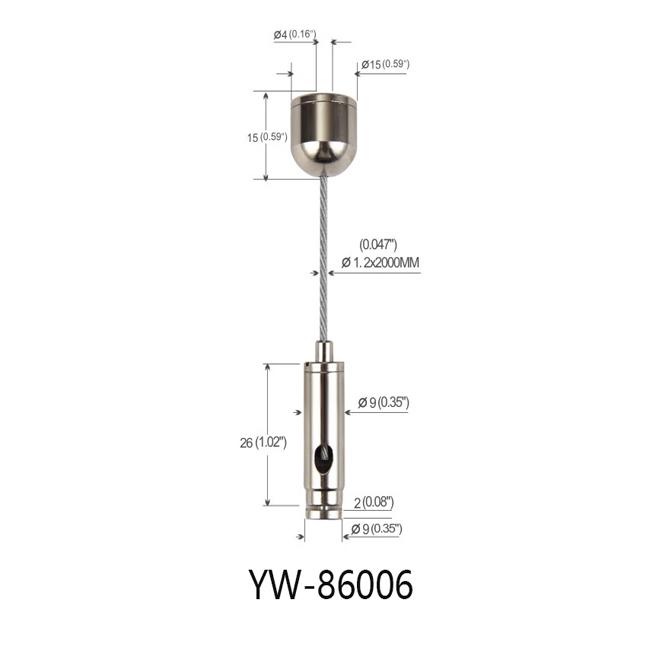 1.2mm Suspended Cable Lighting System Nickel Plated BraNamess YW86006 0