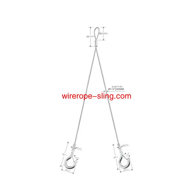 Double Mini Haak End Galvanized Steel Security Cable With Two Legs YW86375