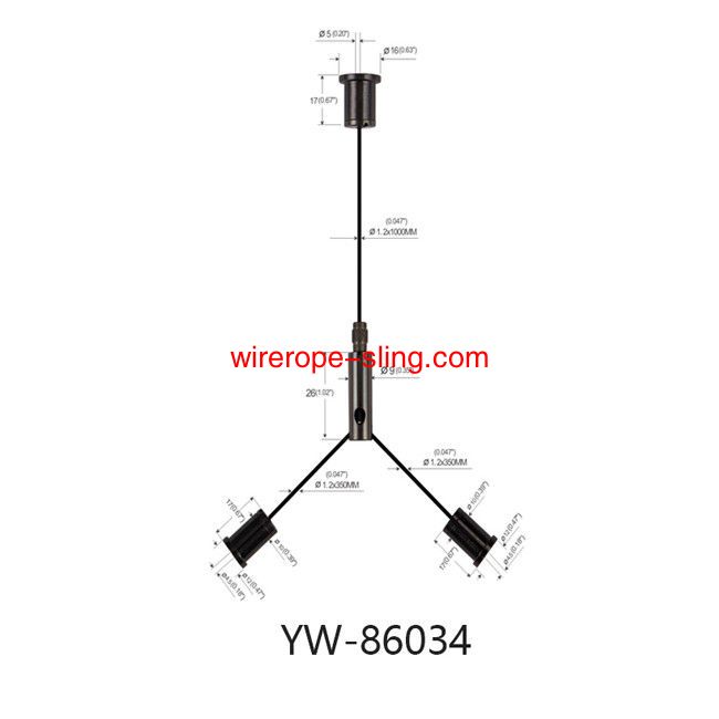 Kabel van led-panel Light Wire Touw Kit Brass Black Y-Fits YW86034