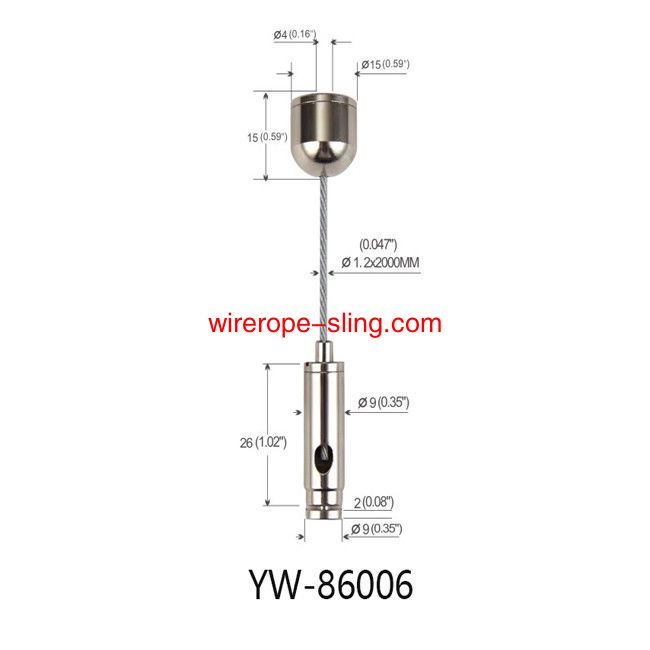 1.2mm Cable Suspension Kit Nickel Plated Brass YW8606