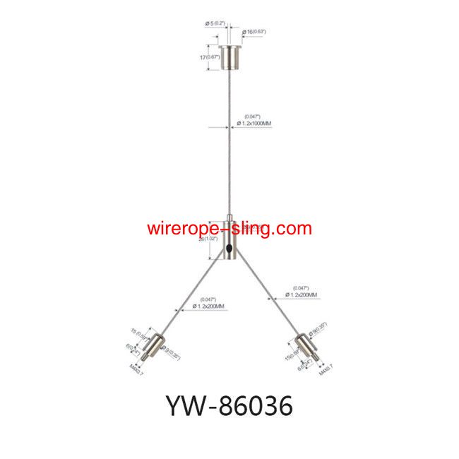 Y Fit Wire Rope Cable Hanging Kits Copper Plated Nickel voor led Panel Lichten YW86035