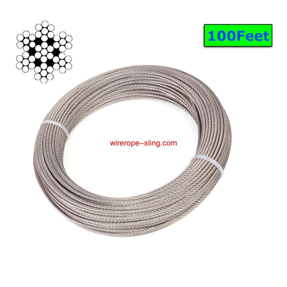 T316 Marine 3mm Stainless Steel Aircraft Wire Rope voor Deck Cable Railing Kit,7x7 100/164 Voet