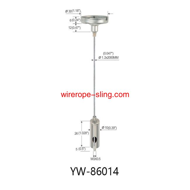 Hardware Fittings Kabel Hanging System With M4 Female Thread Aangepaste YW86014