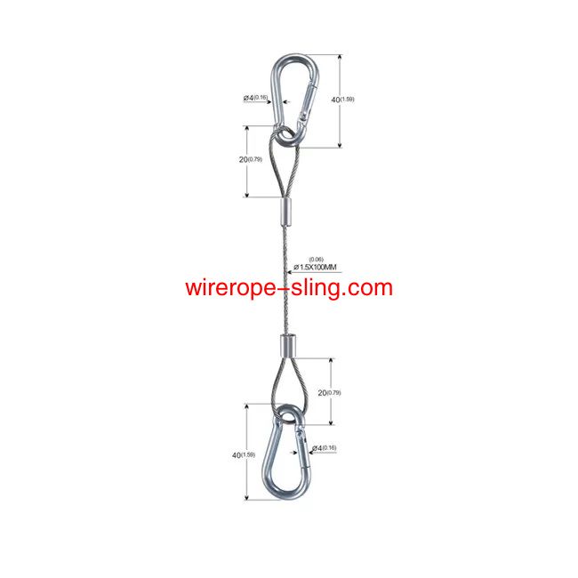 Roestvrij staaldraad kabel kabel kabel kabel lijn koorden met dubbele Snap Hooks