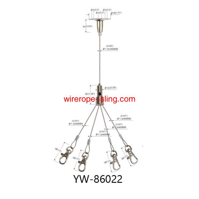 Y Type Nickel Plated Brass Art Cable Hanging and Picture Suspension Hanging Kit YW86011