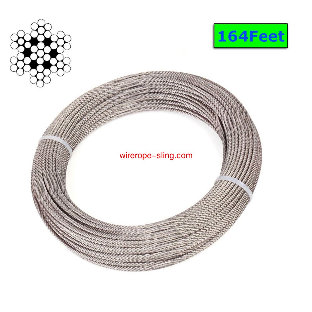 T316 Marine 3mm Stainless Steel Aircraft Wire Rope voor Deck Cable Railing Kit,7x7 100/164 Voet