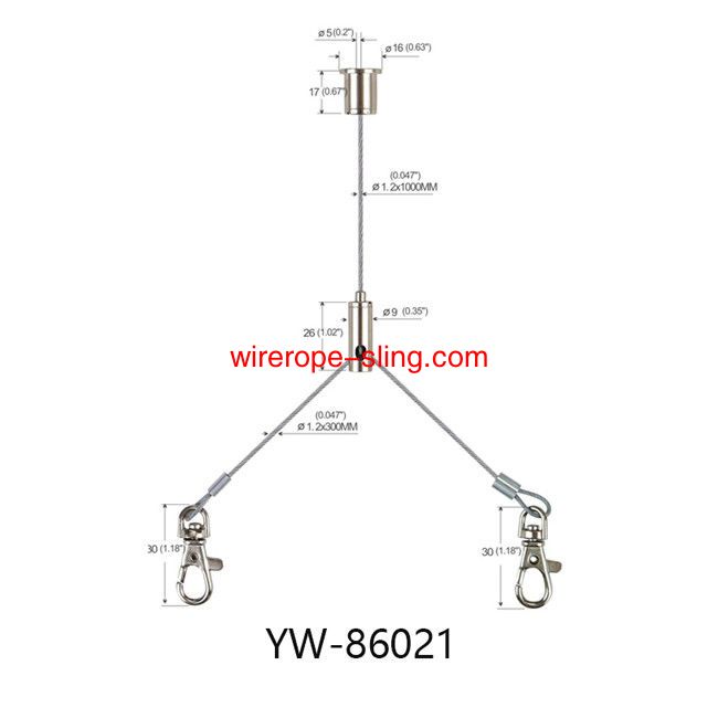 Brass Steel Three Holes Suspensed Cable Lighting System With A Hook Gripper YW86019